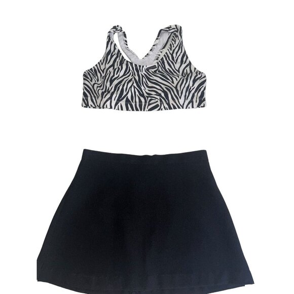 L XL Adult Cheerleader Uniform Outfit Costume 4 Pc 40" Top 29" Skirt HOT Pink - Picture 5 of 11